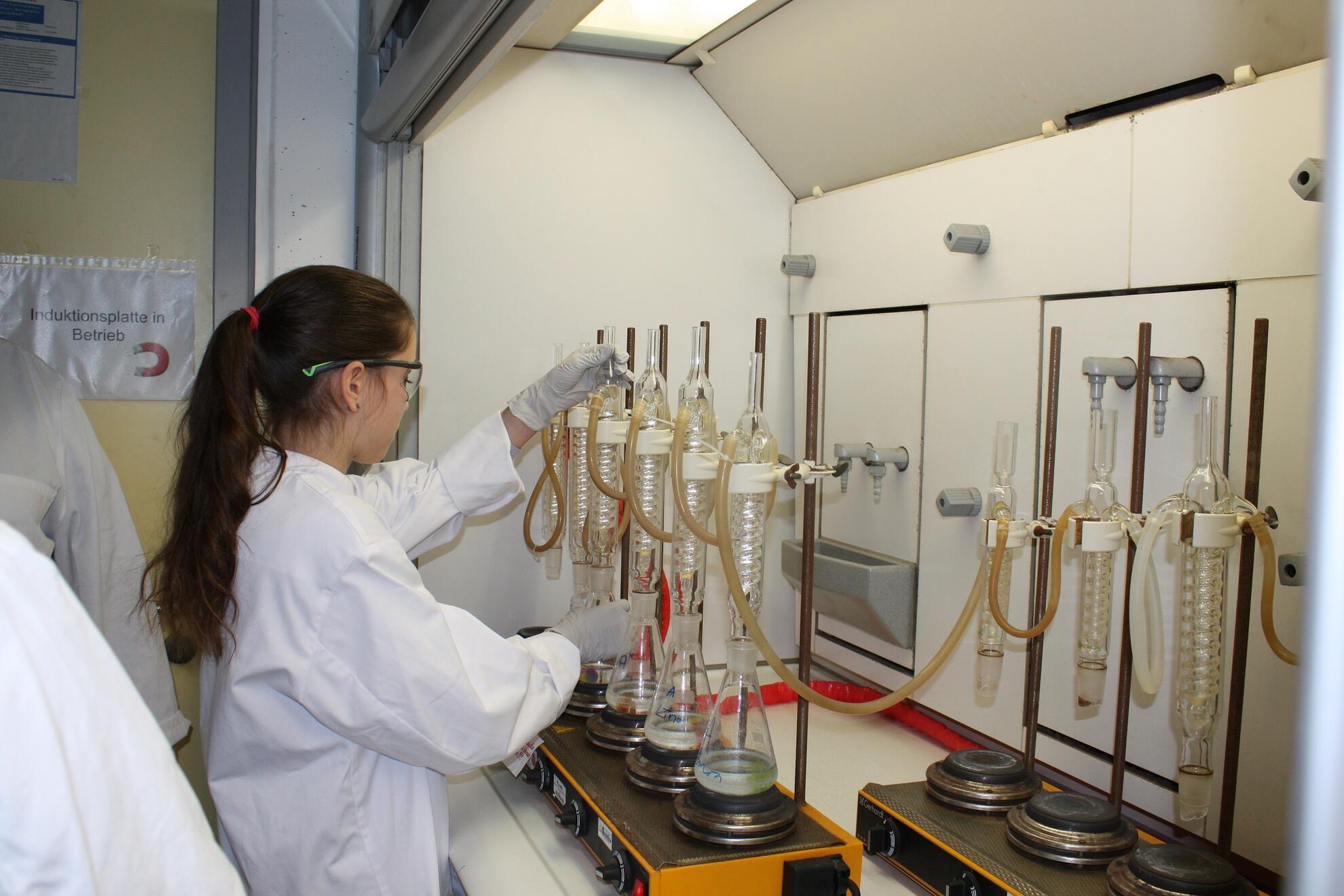 Student in the lab